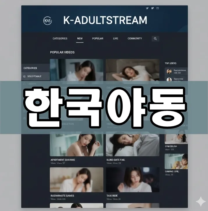 한국야동 대표 사이트 메인 화면 예시