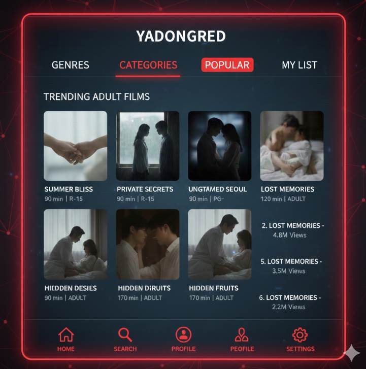 야동레드 인기순위 화면