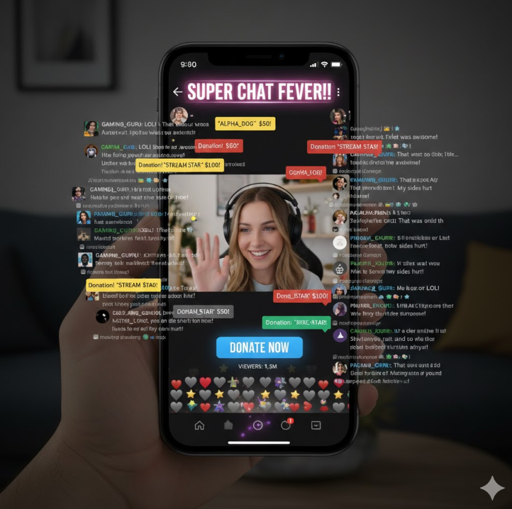 BJ야동 실시간 채팅 방송 화면