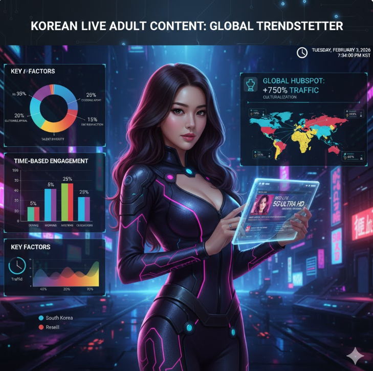 데이터 기반 시장 분석: 글로벌 트래픽 지도와 시간대별 참여도 차트는 한국 콘텐츠가 전 세계적으로 높은 도달율을 기록하며 시장 규모를 확장하고 있음을 입증합니다.