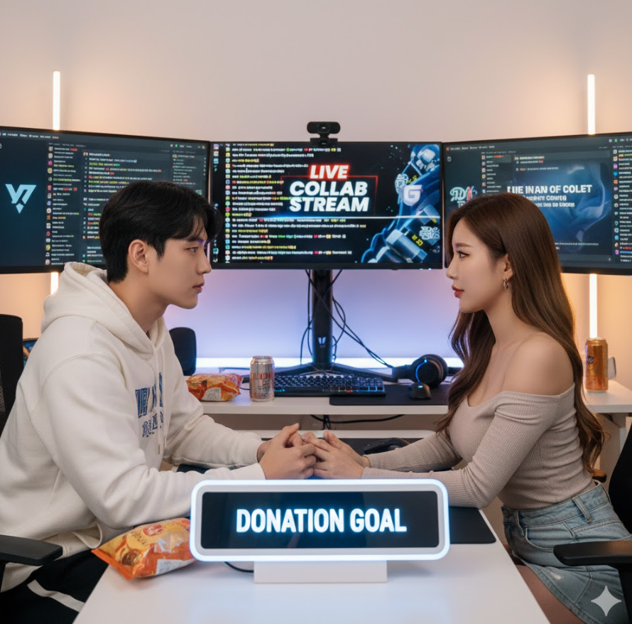 남녀 BJ 들의 합방때 묘한 기류의 모습