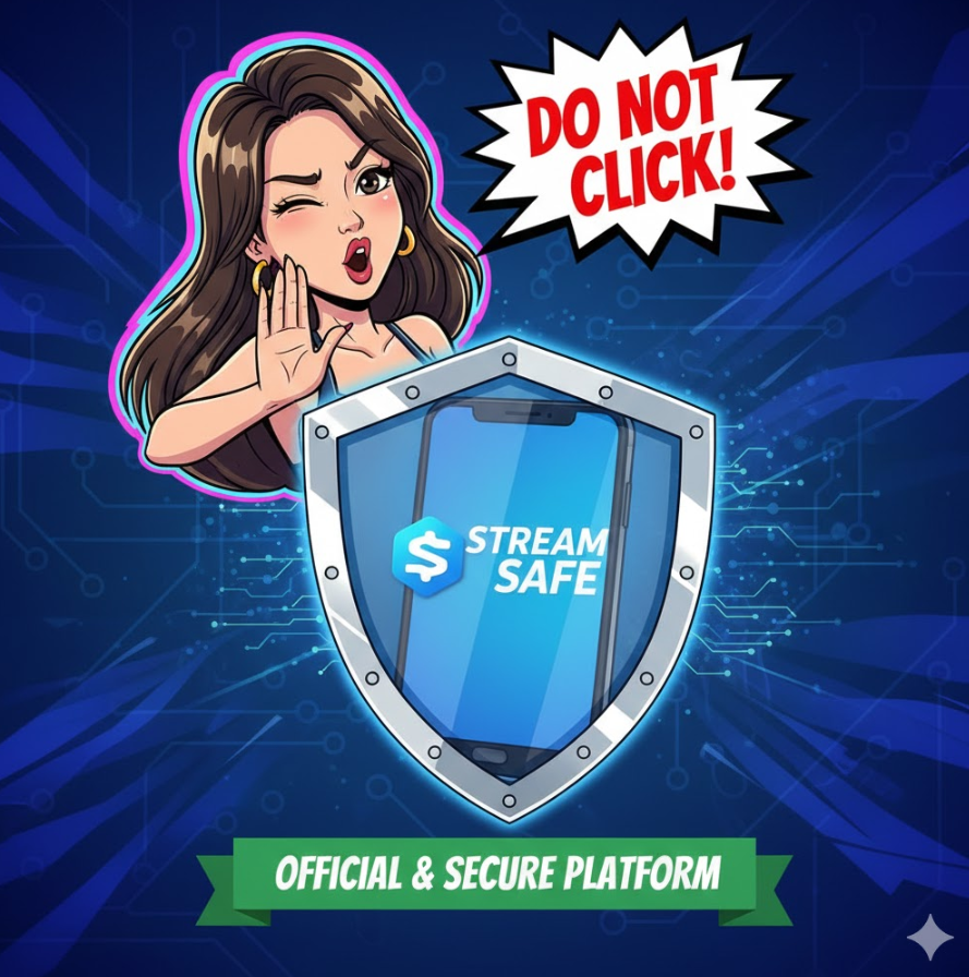  철벽 방패와 스마트폰, 정식 플랫폼 로고가 밝게 빛나는 안전 이미지