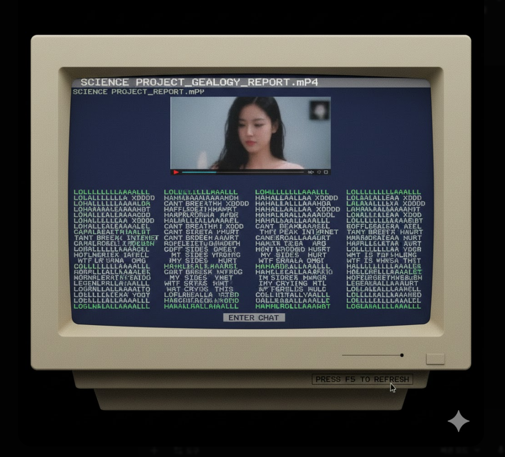  추억의 레전드 야동 댓글창 재현 이미지로, 화면에 위장 제목 파일 목록