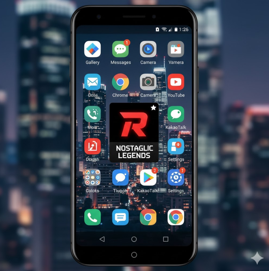 안드로이드 홈 화면에 추억의 레전드 야동 PWA 아이콘이 추가된 실제 캡처