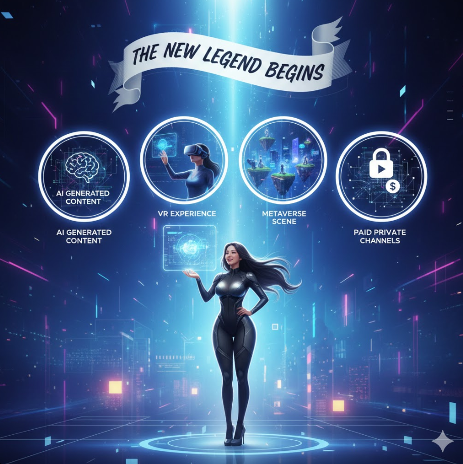 공개 레전드 야동 미래 비전 인포그래픽으로, AI 생성 콘텐츠, VR 체험, 메타버스 장면, 유료 비공개 채널 아이콘이 미래 지향적으로 배치되어 있고 “새로운 레전드가 시작된다”라는 큰 문구가 들어간 밝고 희망적인 디자인입니다.