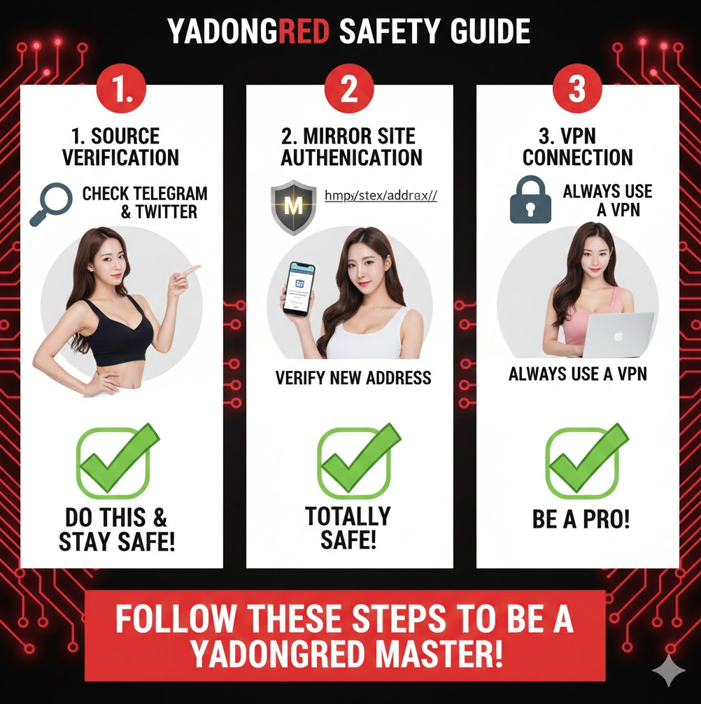 각 단계에 재미있는 체크 아이콘과 “이거 하면 안전!” 같은 텍스트가 들어간 밝고 실용적인 디자인입니다.